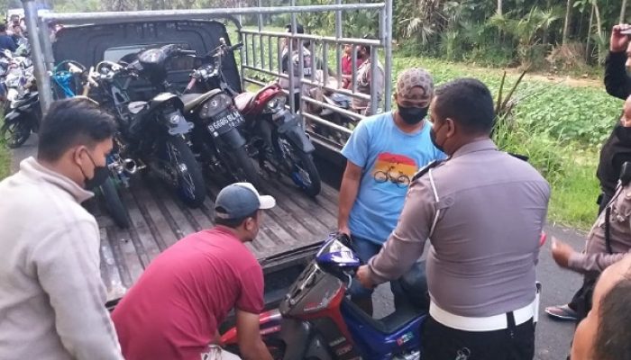 Lagi, Polres Sumenep Grebek Aksi Balap Liar di Desa Kambingan Lenteng, 28 Motor R2 Berhasil Diamankan